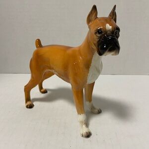 Vintage Shafford Blue Ribbon Collection Porcelain Boxer~6”